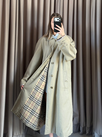 Trench vintage Burberry verde chiaro tg L