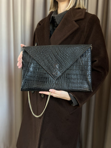 Borsa vintage Fendi pelle con tracolla oro