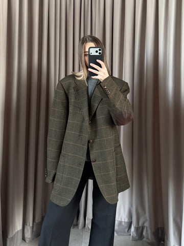 Blazer vintage Burberry lana tartan tg XL