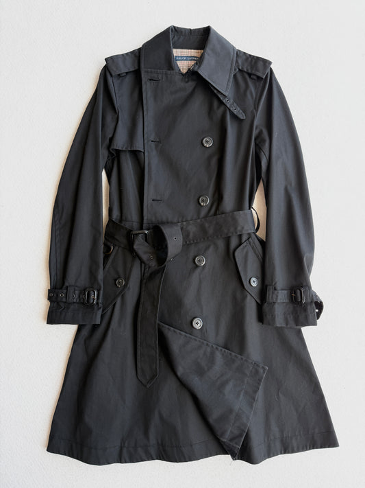 Trench vintage Ralph Lauren doppiopetto nero tg XS/S