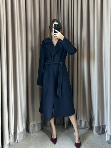 Cappotto vintage Max Mara blu lana tg 44