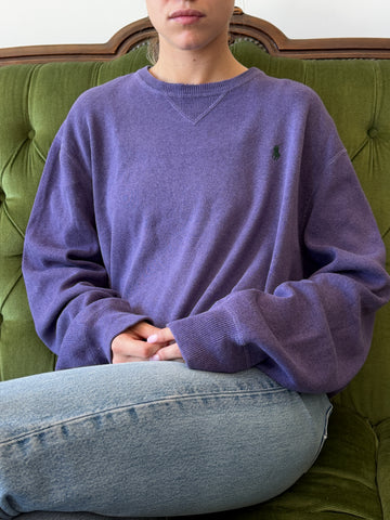 Maglia vintage Ralph Lauren cotone viola tg XL