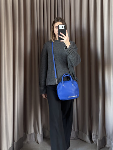Borsa vintage Balenciaga blu pelle