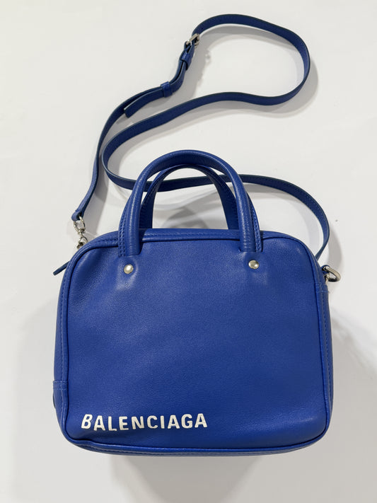 Borsa vintage Balenciaga blu pelle