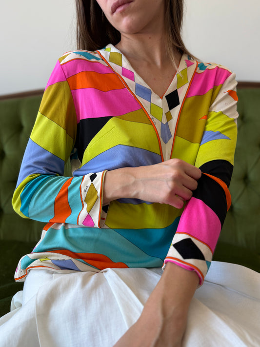 Top vintage Emilio Pucci seta tg S/M