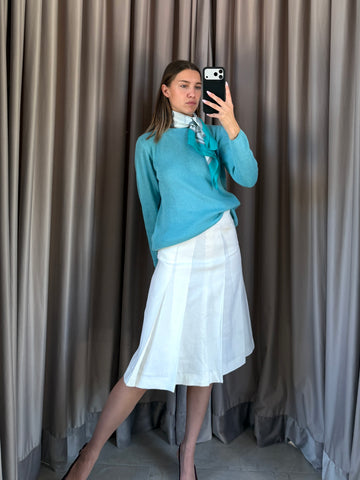Gonna vintage Fendi lino bianco tg 40/42