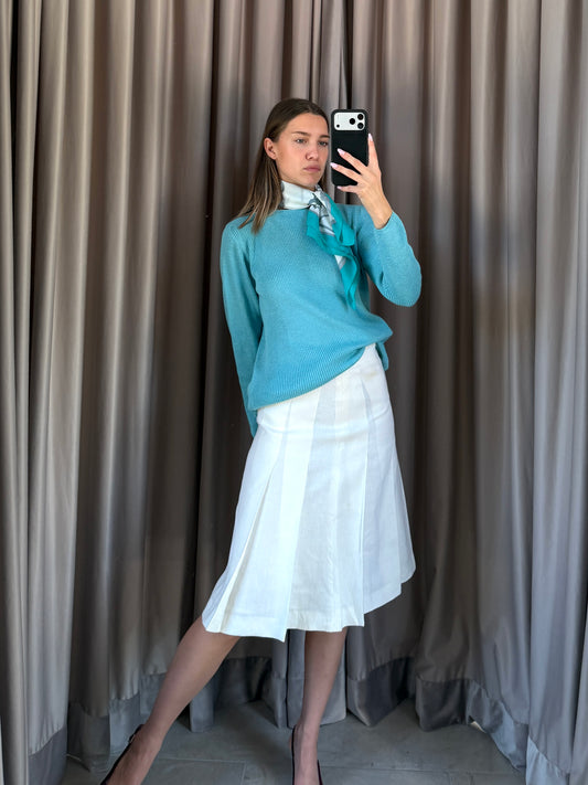 Gonna vintage Fendi lino bianco tg 40/42