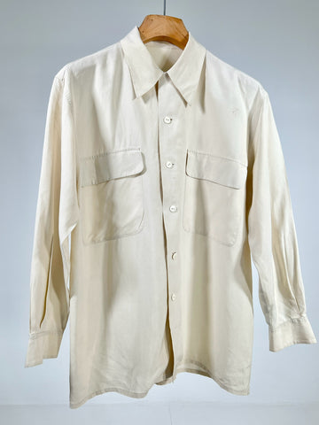 Camicia vintage in seta beige tg M