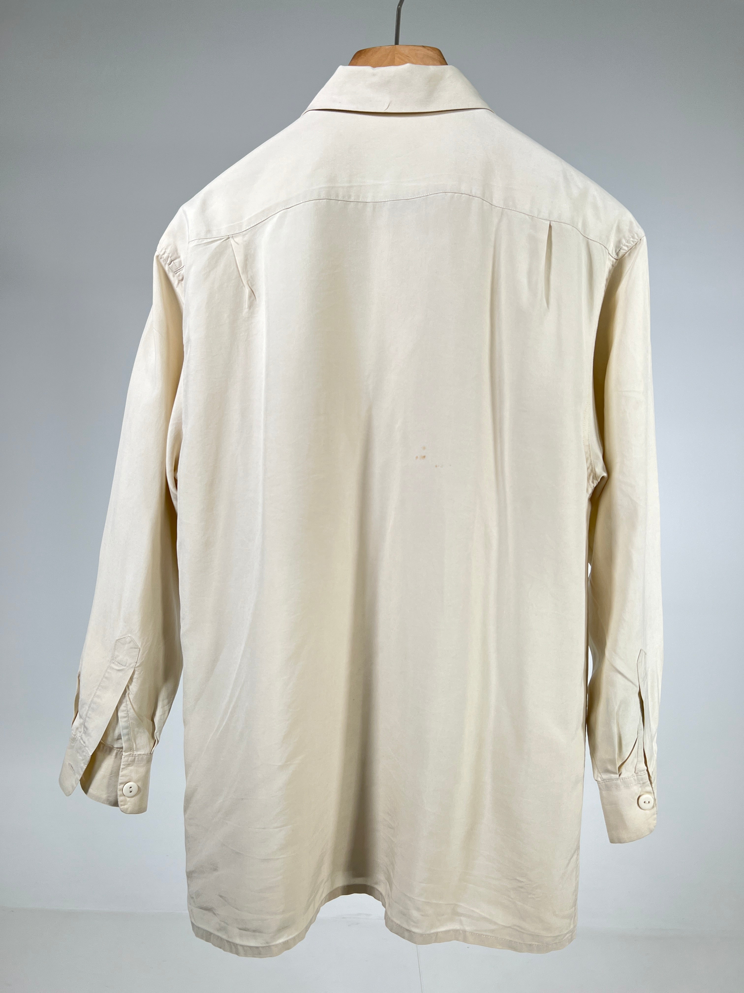 Camicia vintage in seta beige tg M