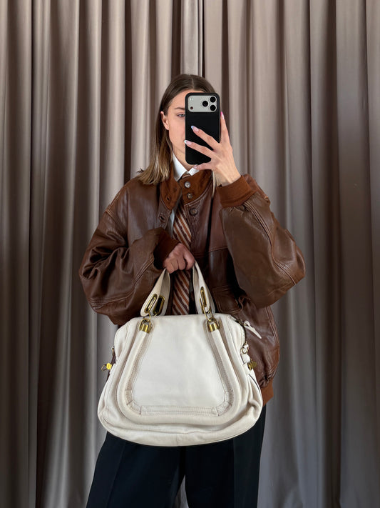 Borsa vintage Chloè pelle bianco