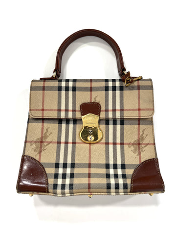 Borsa vintage Burberry tartan a mano