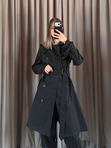 Trench vintage Ralph Lauren doppiopetto nero tg XS/S