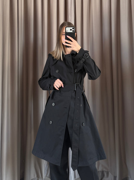 Trench vintage Ralph Lauren doppiopetto nero tg XS/S