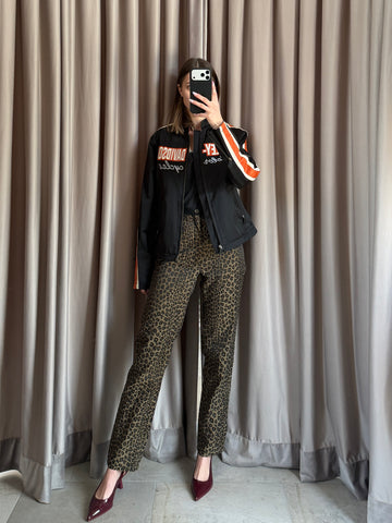 Pantaloni vintage Fendi leopardo tg M