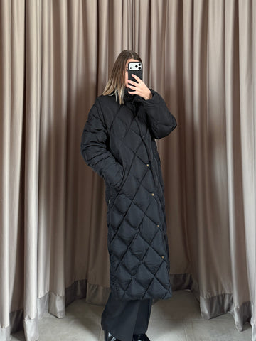 Giacca piumino vintage Moncler nero lungo tg S