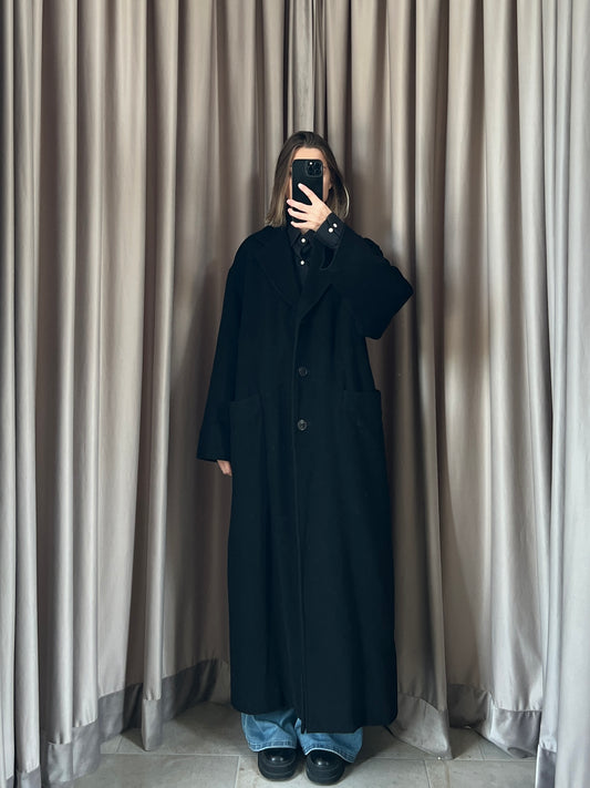 Cappotto vintage Max Mara nero lana tg L