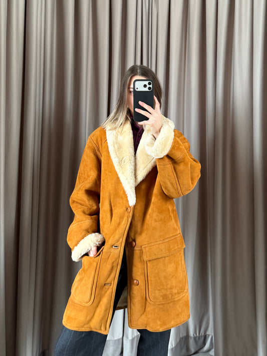 Montone vintage Shearling whisky tg L/XL