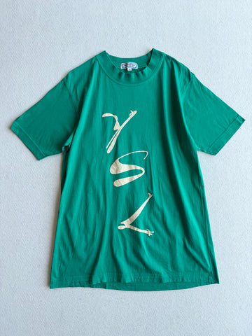 T-shirt vintage Yves Saint Laurent verde tg M
