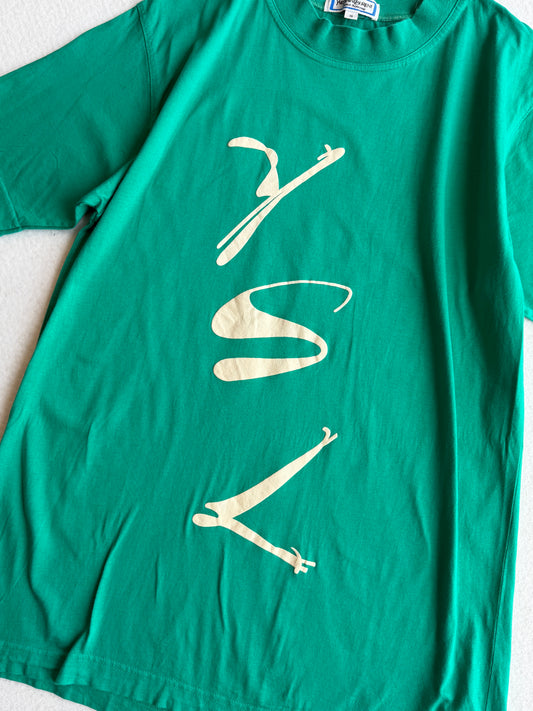 T-shirt vintage Yves Saint Laurent verde tg M