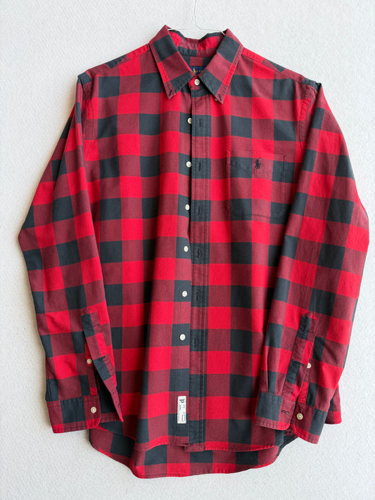 Camicia vintage Ralph Lauren rosso nero tg L