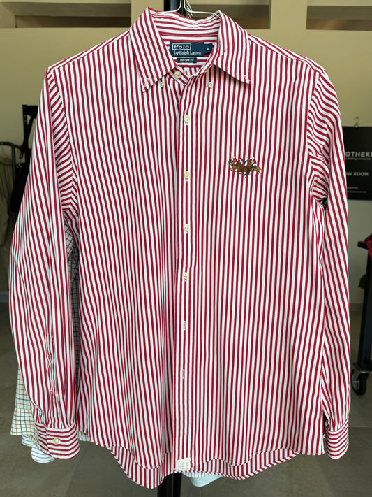 Camicia vintage Ralph Lauren righe rosso tg M
