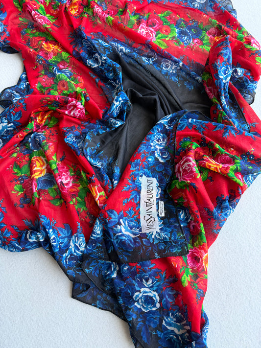 Foulard vintage Yves Saint Laurent cotone grande