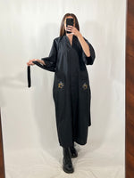 Carica l&#39;immagine nel visualizzatore di Gallery, Kimono orientale vintage nero tg M/L
