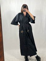 Carica l&#39;immagine nel visualizzatore di Gallery, Kimono orientale vintage nero tg M/L
