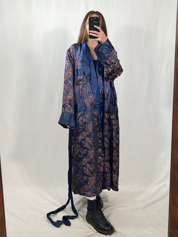 Kimono orientale vintage blu tg XL