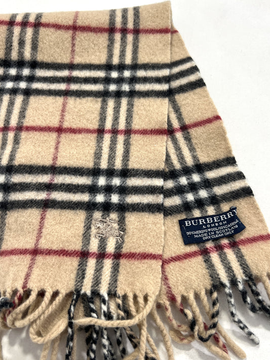 Sciarpa vintage Burberry l.merino/cashmere tartan