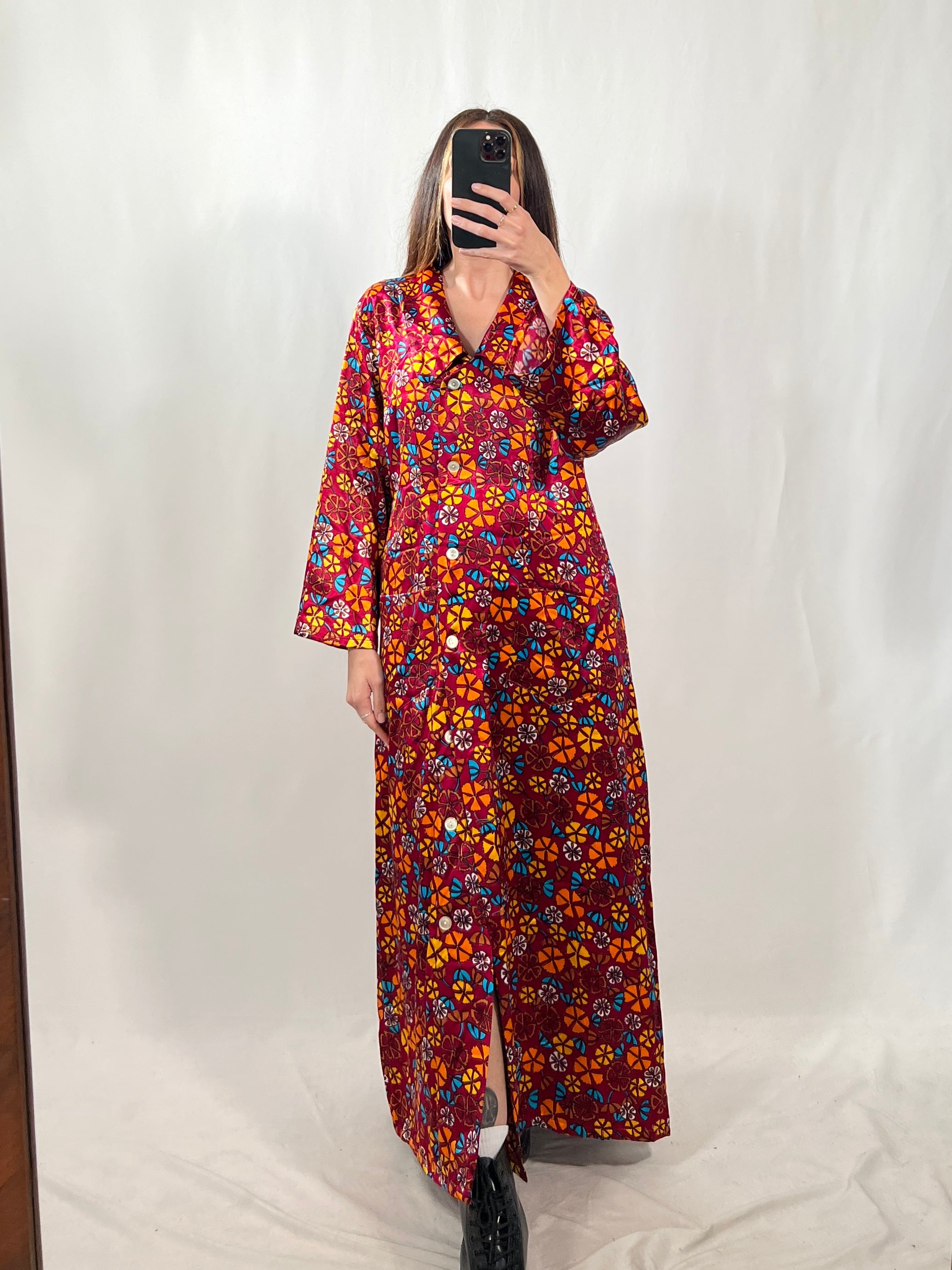 Kimono fantasia vintage lungo tg XL