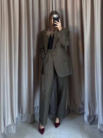 Abito vintage Burberry in lana verdone tg 50