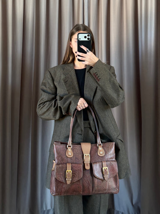 Borsa vintage Etro in pelle a mano