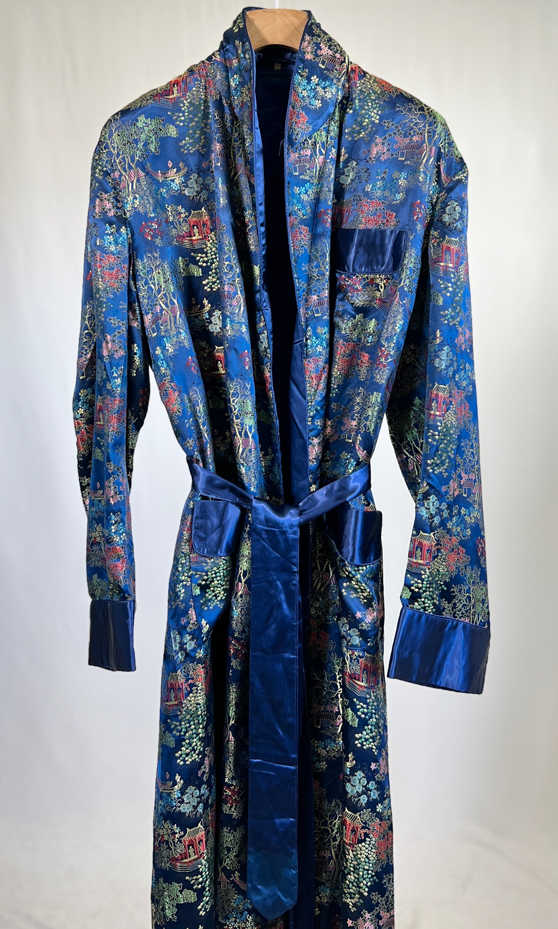 Kimono orientale vintage blu tg XL