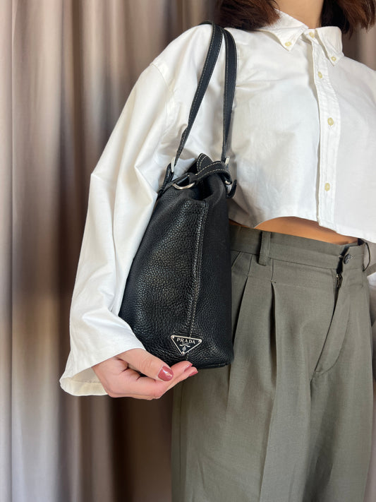 Borsa vintage Prada nera pelle