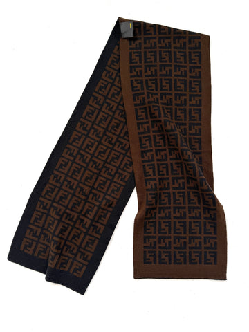 Sciarpa vintage Fendi lana monogram