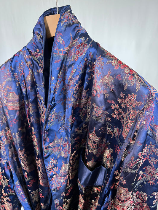 Kimono orientale vintage blu tg XL