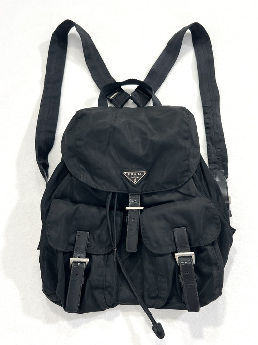 Borsa zaino vintage Prada nylon nero