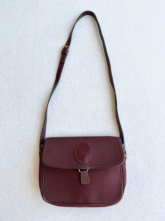 Borsa vintage Yves Saint Laurent in pelle bordeuax