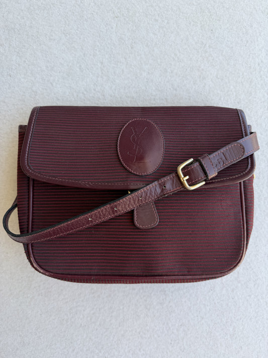 Borsa vintage Yves Saint Laurent in pelle bordeuax