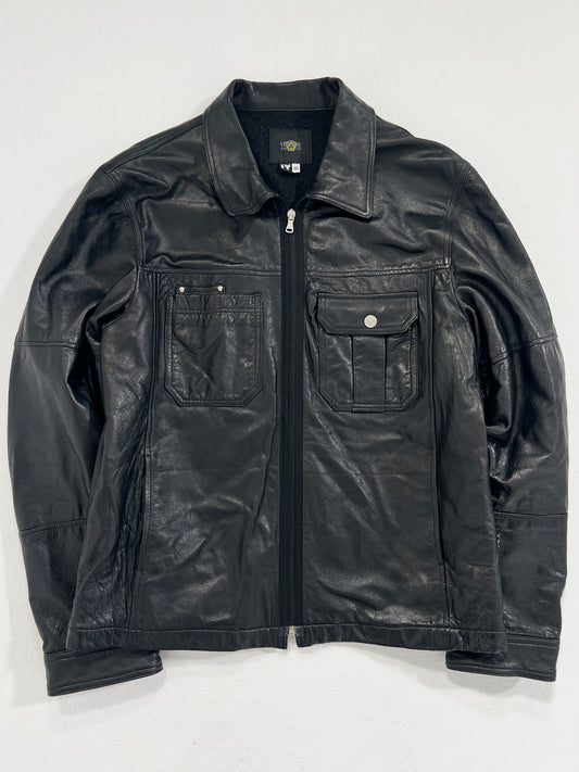 Giacca vintage Versace in pelle nero