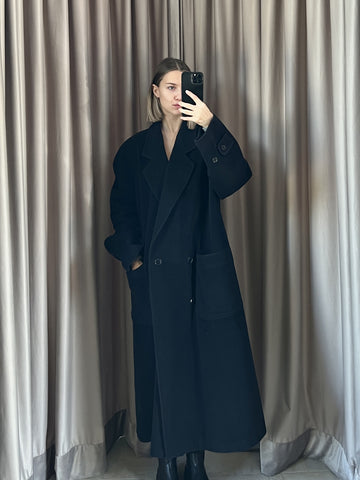 Cappotto vintage Armani blu cashmere tg XL