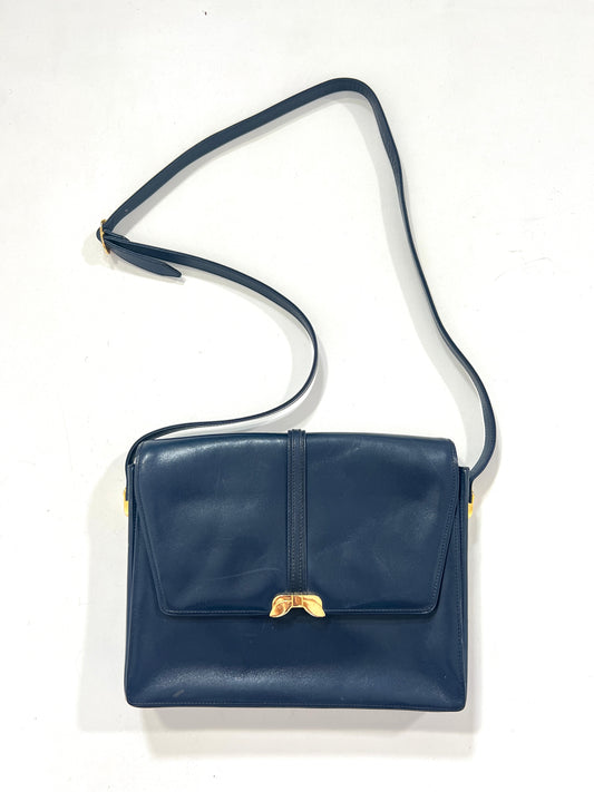 Borsa vintage Ferragamo blu pelle
