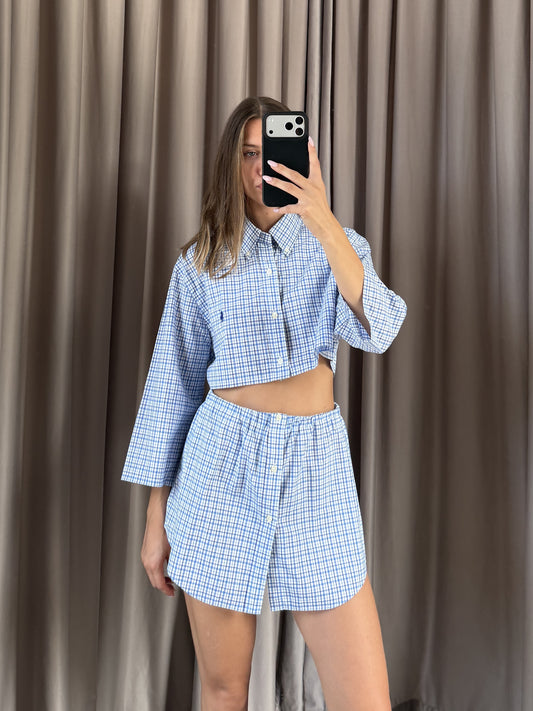 Coordinato vintage Ralph Lauren bianco/celeste tg U