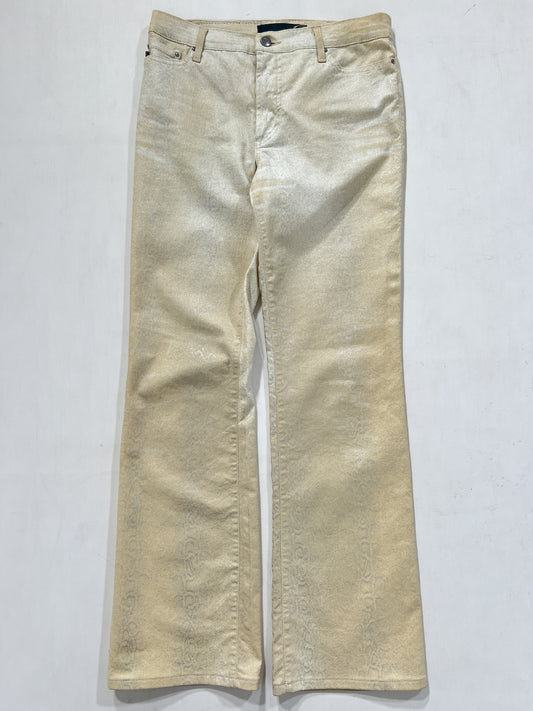 Jeans vintage Cavalli pitone oro tg S/M