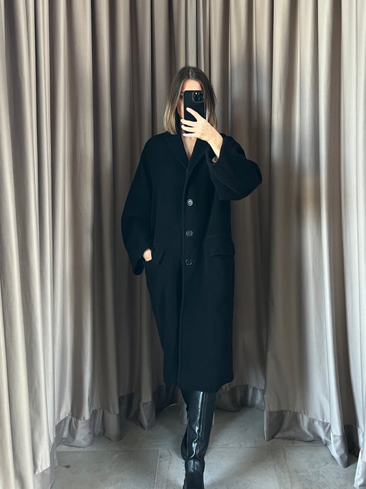 Cappotto vintage Max Mara nero lana tg 42