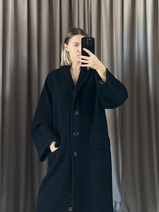 Cappotto vintage Max Mara nero lana tg 42