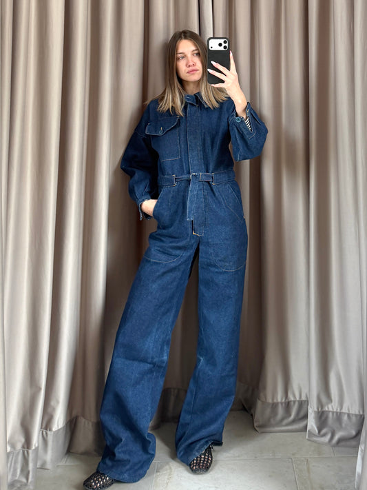 Tuta intera vintage Jean-Charles de Castelbajac in denim tg S