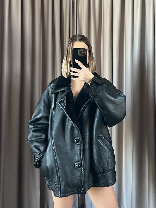 Montone vintage Shearling nero tg M