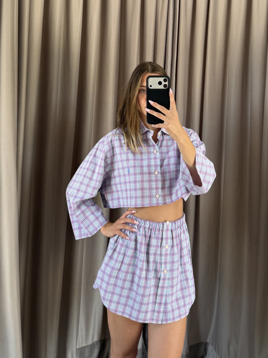Coordinato vintage Ralph Lauren rosa quadri tg U